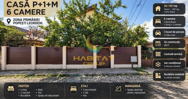 V&acirc;nzare Casa / Vila 6 camere | curte 200 mp | Popești Leordeni | Primărie