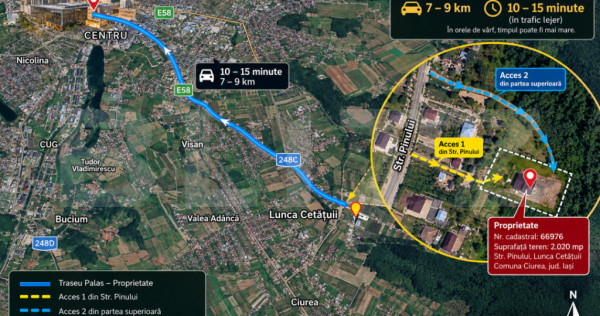 Casa de vanzare, 45 mp, teren 2020 mp, zona Lunca Cetățuii